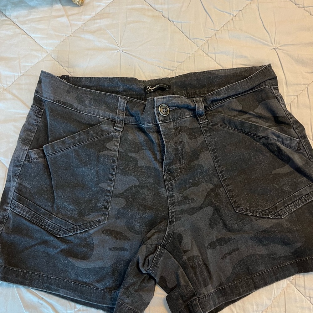 Black camo shorts